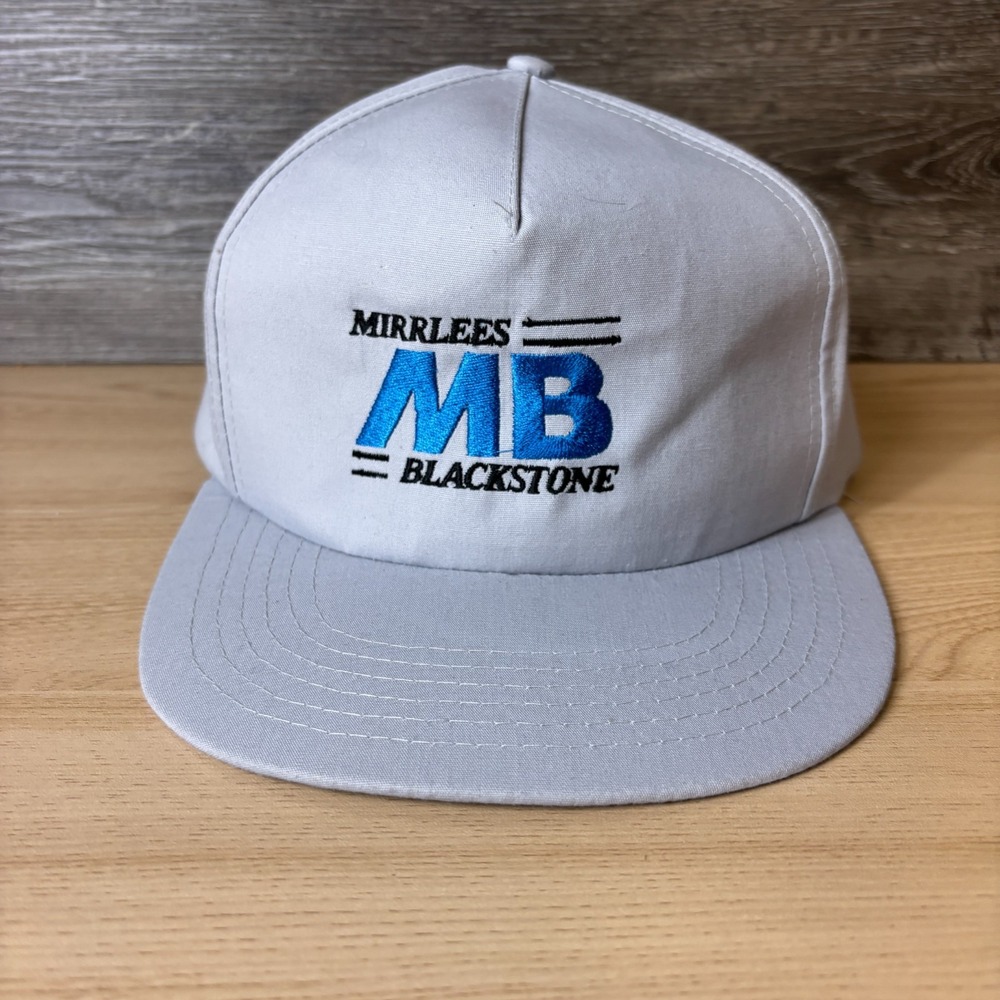 Vintage Mirrlees Blackstone Hat Cap SnapBack Embroidered MB Logo Men Industrial